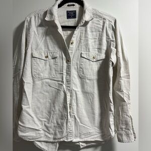 Abercrombie & Fitch Cream Button-Up plaid Shirt ( oversized)